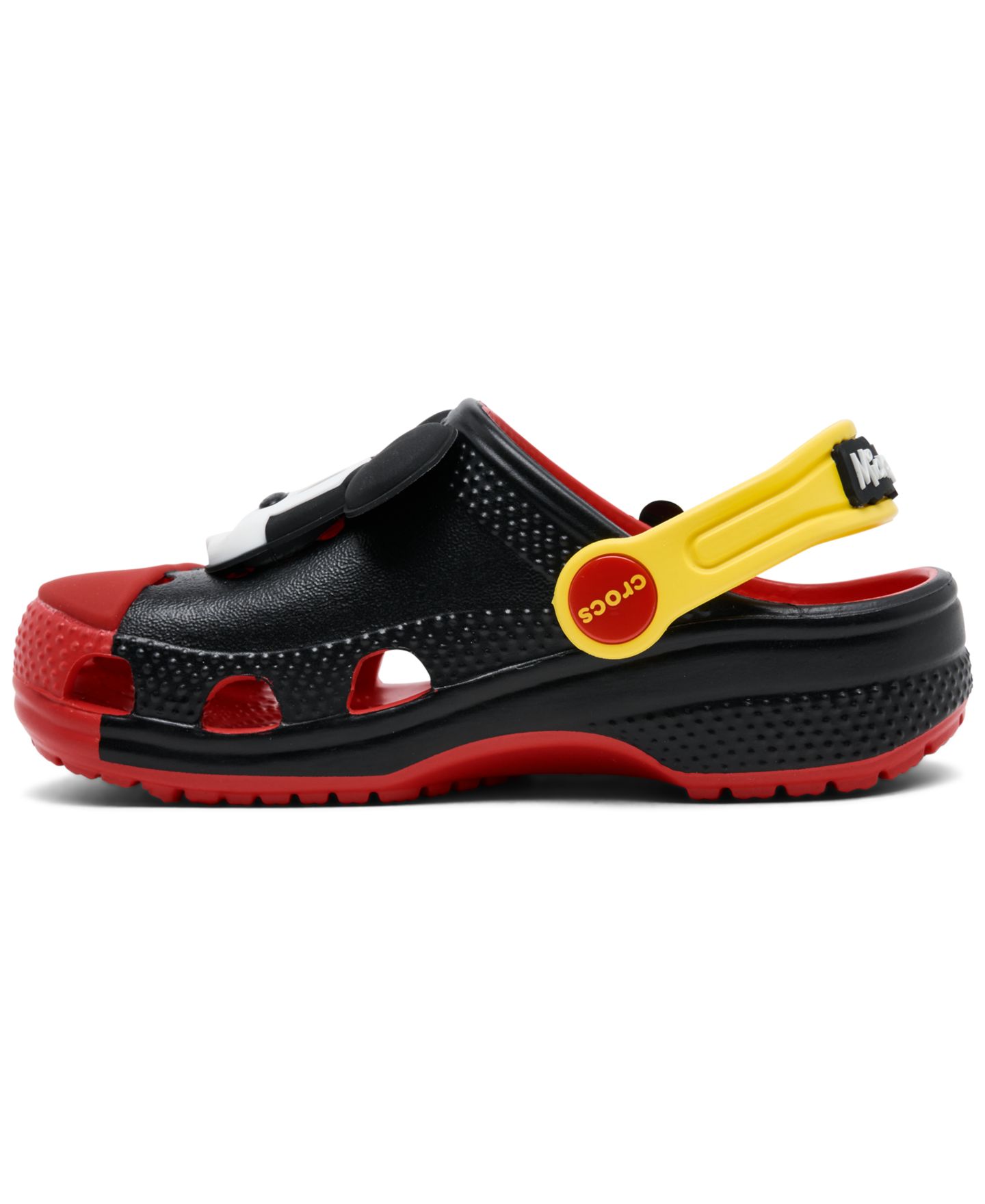 Сабо Crocs x Disney Mickey Mouse Classic Clogs from Finish Line для мальчиков-малышей, цвет: Чёрный / Красный — фото 3