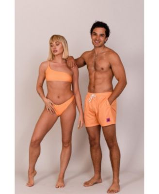 Women's Tangerine Squeeze Cold Shoulder Bikini Top