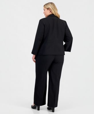 Plus Size Two-Button Waist-Inset 2 Piece Pantsuit