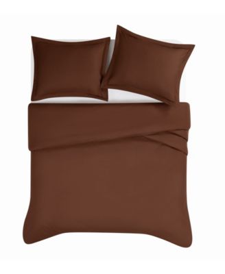 Solid Cotton Percale 3-Pc. Duvet Cover Set, King