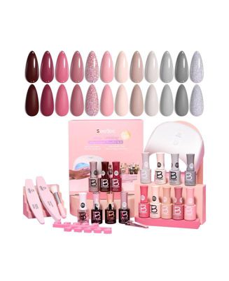 Stay Shining Gel Nail Polish Kit with UV Light, 12 Colors (23 pcs)