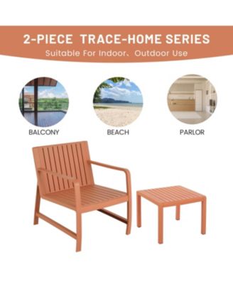 3 Piece Modern Outdoor Patio Sectional Conversation Set with Square Coffee Table Waterproof Thick Cushions for Porch Balcony