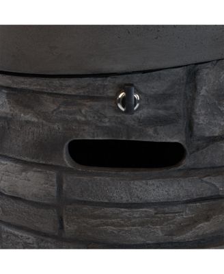 20 Inch Round Outdoor Gas Fire Pit 32000 BTU CSA Certified with 2.5kg Lava Stone Rainproof Cover Magnesium Oxide Cultured Stone for Garden