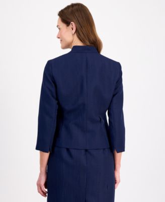Women's Jacquard Open-Front Jacket 2 Piece Dress Suit