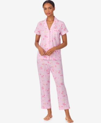 Petite 2-Piece Short-Sleeve Shirt & Cropped Pants Pajama Set