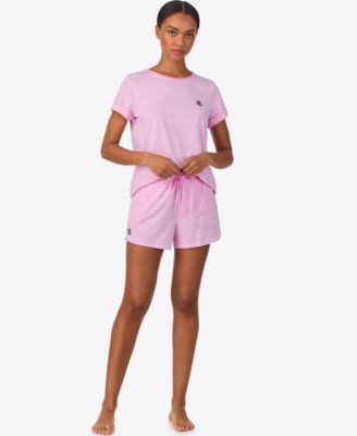 Women's 2-Piece Short-Sleeve Crewneck Top and Shorts Pajama Set