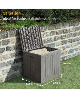 31 Gallon Patio Storage Box, Waterproof & UV Resistant, Multi-Use