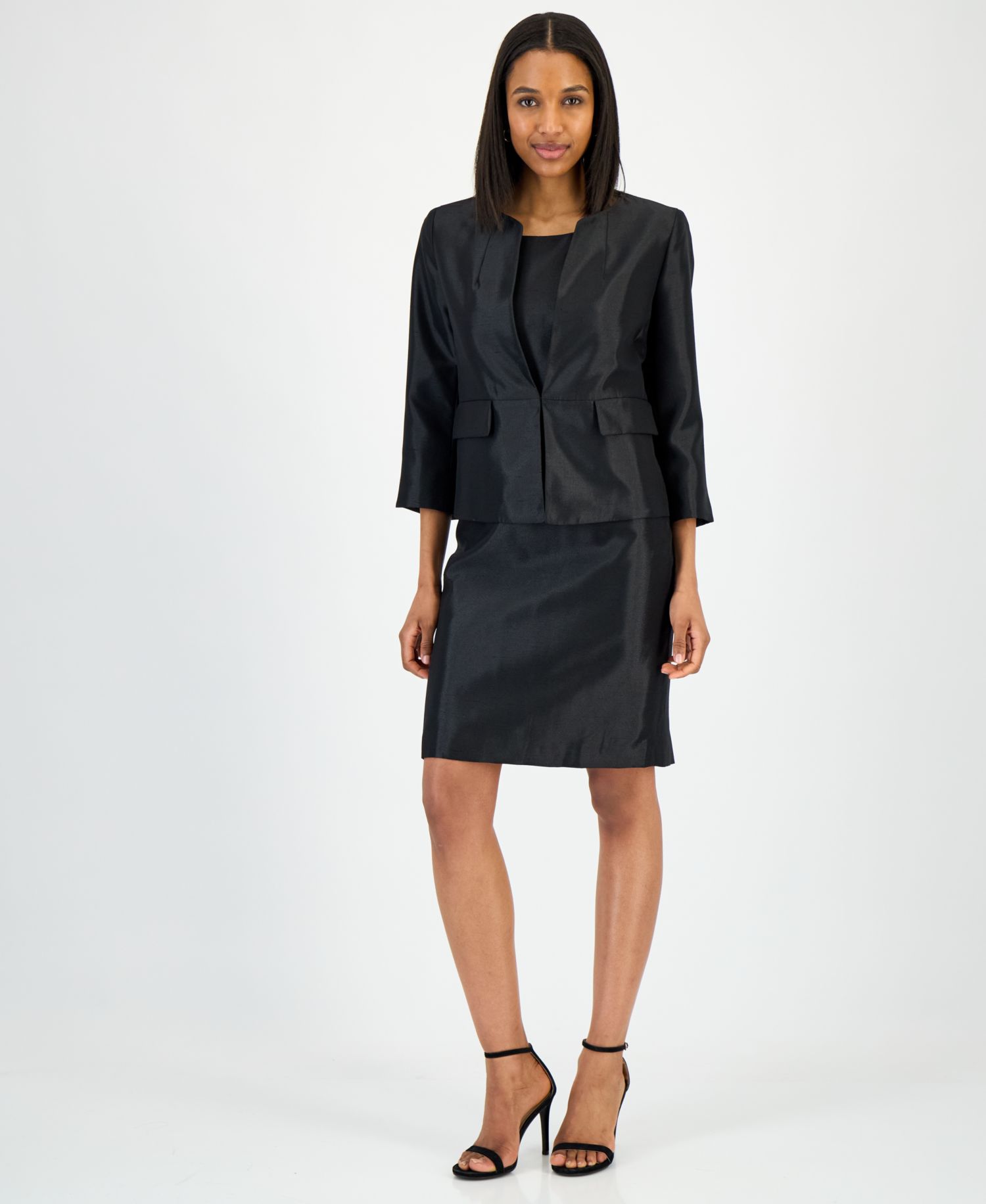 Women's Open-Front Jacket & Sleeveless Sheath Dress