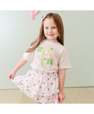 Toddler Girls Ditsy Shamrock St. Patrick's Day Skort