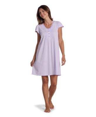 Women's Short-Sleeve Solid Sleepwear Nightgown