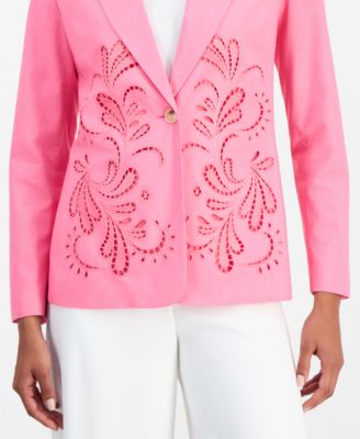Women's Embroidered One-Button Jacket
