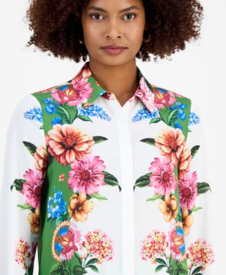 Women's Printed Long-Sleeve Blouse