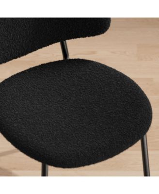 Boucle Dining Chairs - Set of 4 Black