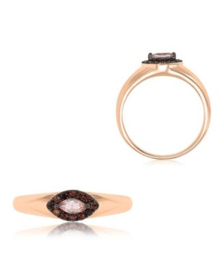 Morganite (0.48 ct. t.w.) & Coffee Cubic Zirconia (0.48 ct. t.w.) Ring in 14k Rose Gold Over Sterling Silver