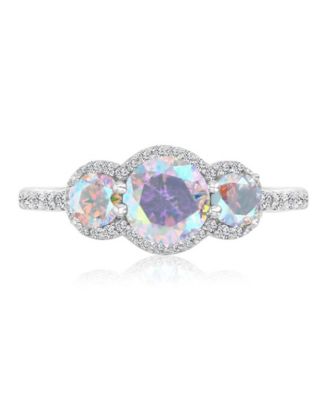 Cubic Zirconia (2.812 ct. t.w.) and Aurora Borealis (2.81 ct. t.w.) Round Pave Ring