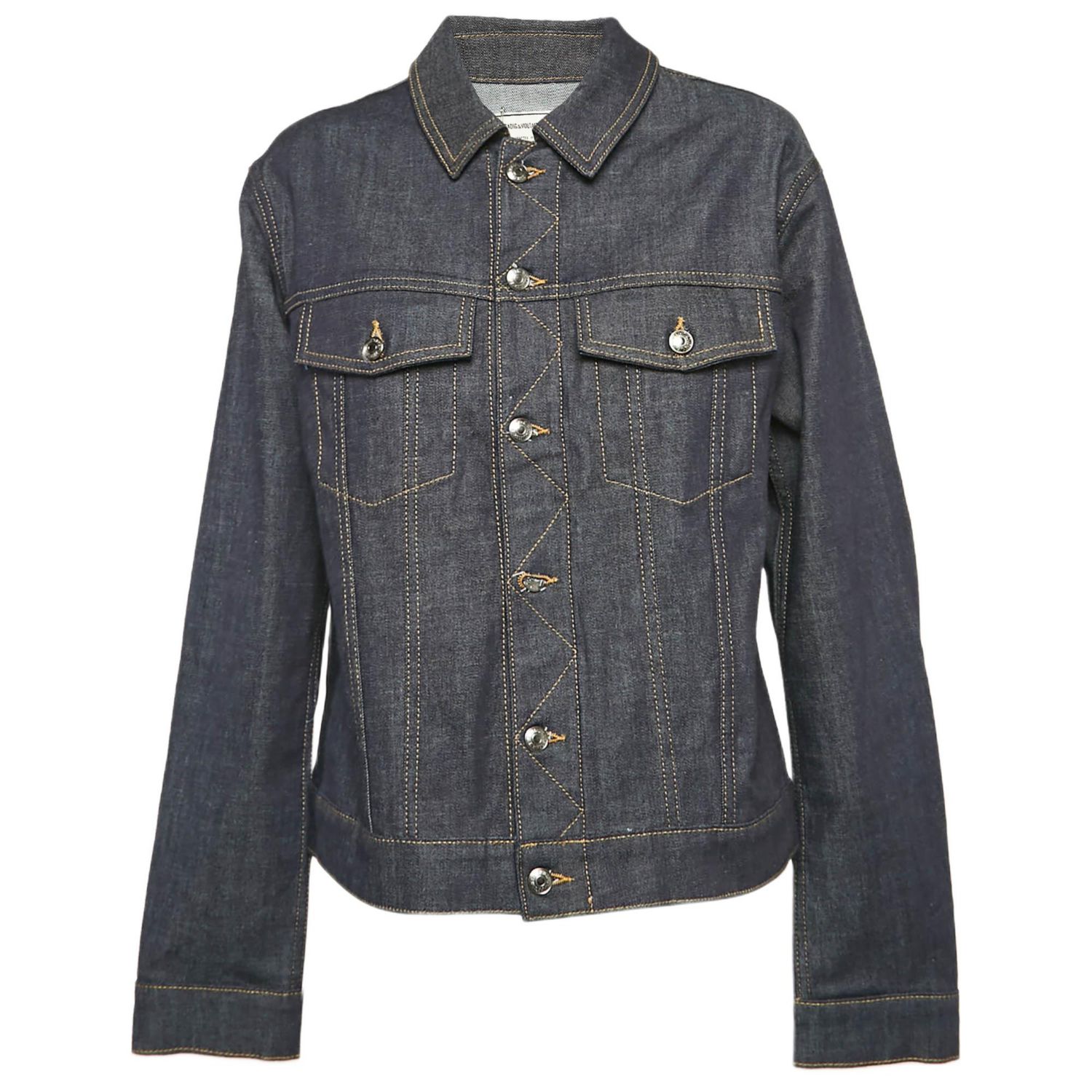 Women's Pre-Owned Zadig and Voltaire Blue Denim Button Front Jacket