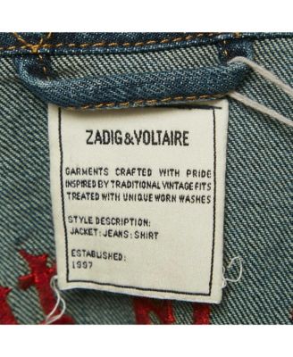 Pre-Owned Zadig & Voltaire Women's Blue Denim Button Front Kioky Art Jacket