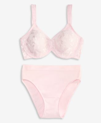  Women's Awareness Full Figure Seamless Underwire Bra & B-Smooth High-Cut Brief Underwear