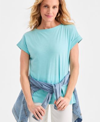 Women's Trapunto Knit Boat-Neck Top