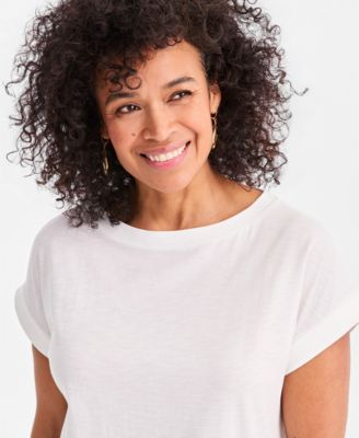 Women's Trapunto Knit Boat-Neck Top