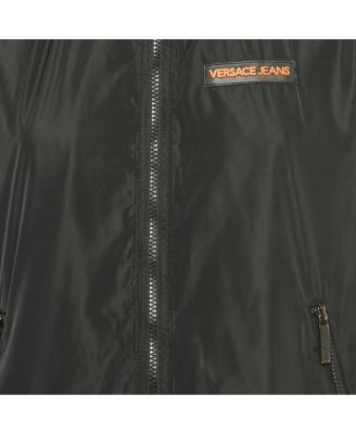 Women's Jeans Black Side Stripe Synthetic Zip-Up Jacket