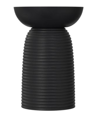 Boyd 13" Mango Wood Solid Ribbed Accent Table