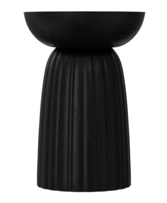 Boyd 13" Mango Wood Solid Stripe Accent Table