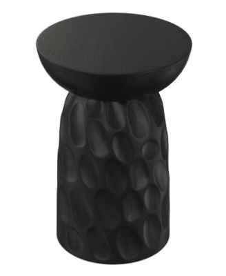 Boyd 13" Mango Wood Solid V-Chisel Accent Table