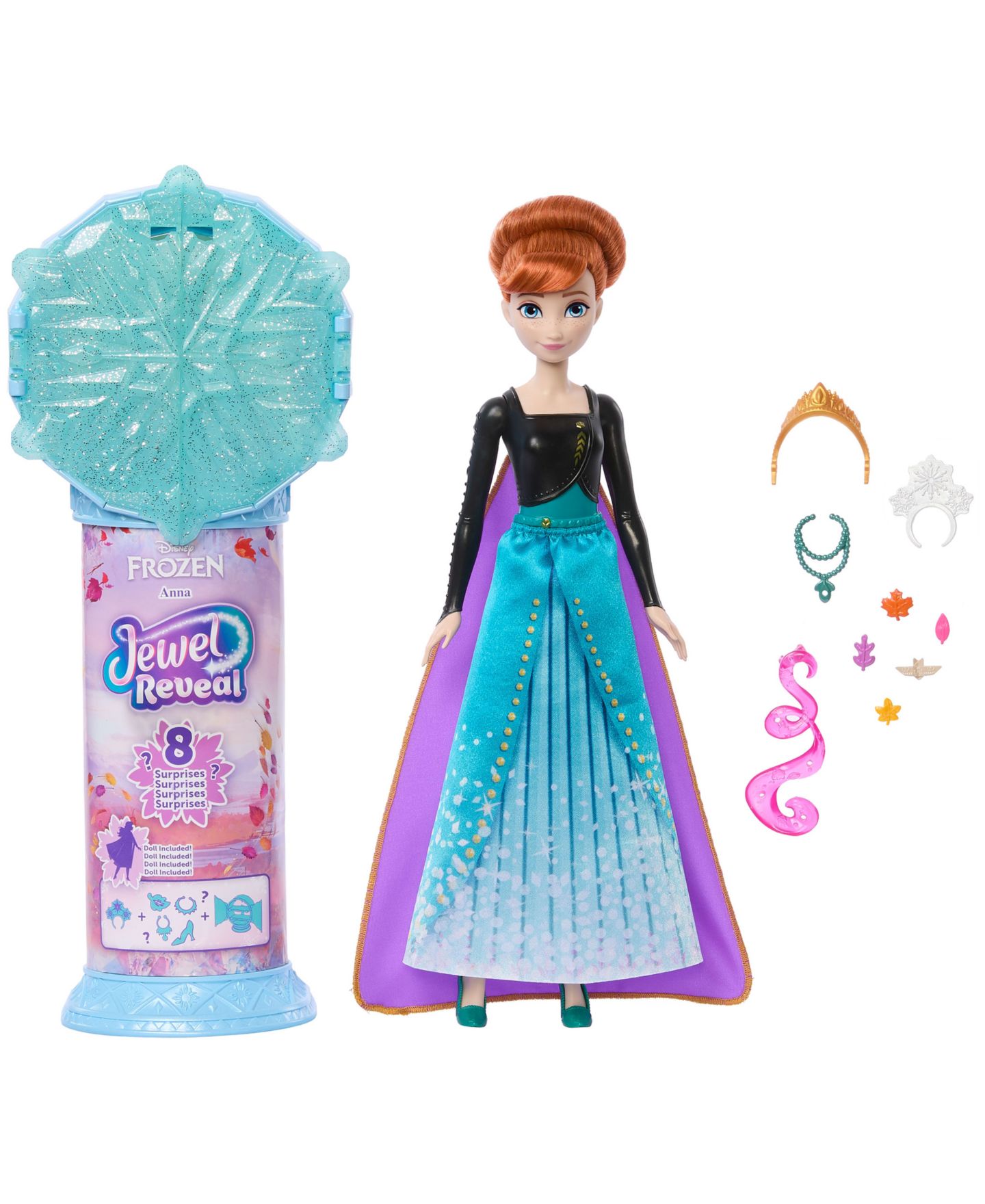 Детская кукла Disney Princess Disney Frozen Jewel Reveal Surprise Anna Fashion Doll — фото 5