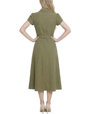 Petite Midi Petal Sleeve Dress