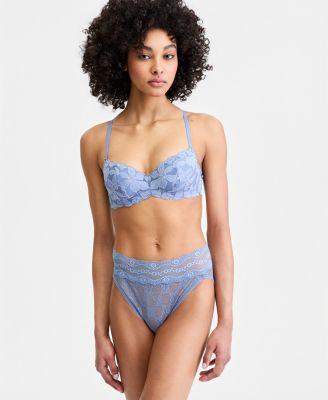 by Wacoal Women's Feeling Famous Balconette Contour Bra & Lace Kiss High-Leg Brief Underwear 