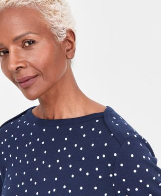 Women's Printed Boat-Neck Knit Dress