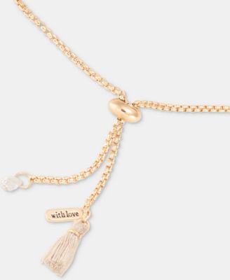 Three-Row Stone Bead Slider Bracelet