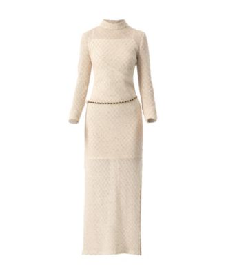 Women's High Neck Knitted Long Dress