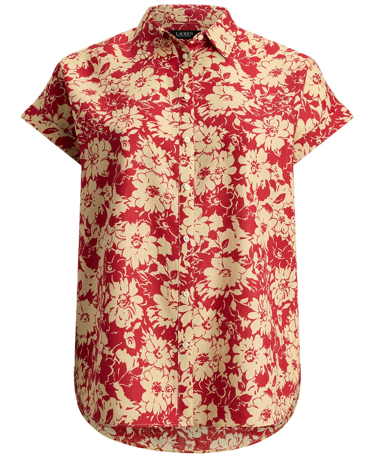 Lauren Ralph Plus Relaxed Fit Floral Collared Shirt