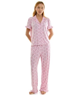 Women's Mommy and Me Notch Collar Top & Pants, 2-Piece Set