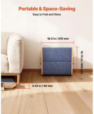 2-Step Wooden Pet Stairs for Bed, Sofa, or Car, Foldable Flat Design, 110 lb Capacity