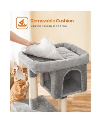 39.8-Inch Cat Tower for Extra Large Cats up to 44 lb: Large Perch, 2 Cat Caves, Scratching Posts