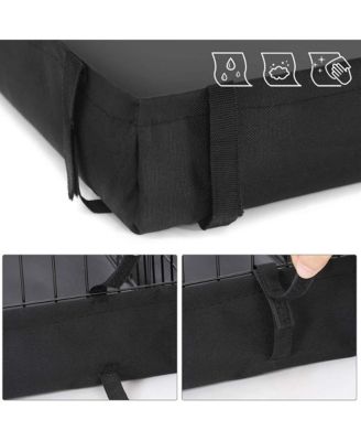 Small Animal Playpen with Oxford Floor Mat, 48.4" x 24.8", 1" Wire Spacing, Modular Panels, 2 Doors