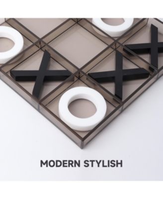 12" Giant Acrylic Tic Tac Toe Game Set, Classic Family Travel Board Game for Kids and Adults