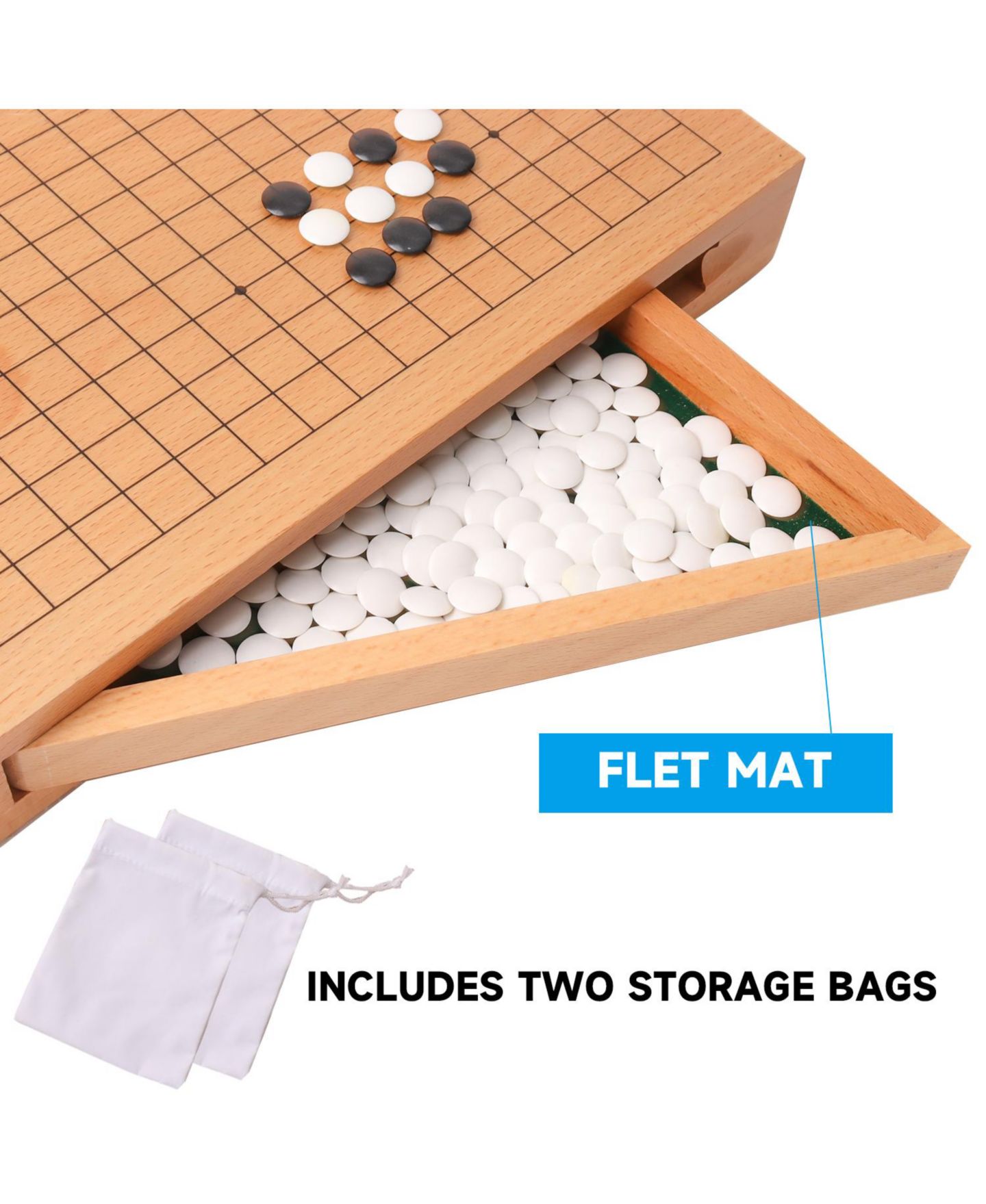 Детские игрушки GSE Games & Sports Expert Wooden 12-Inch Go Board Set, от 3 лет — фото 4