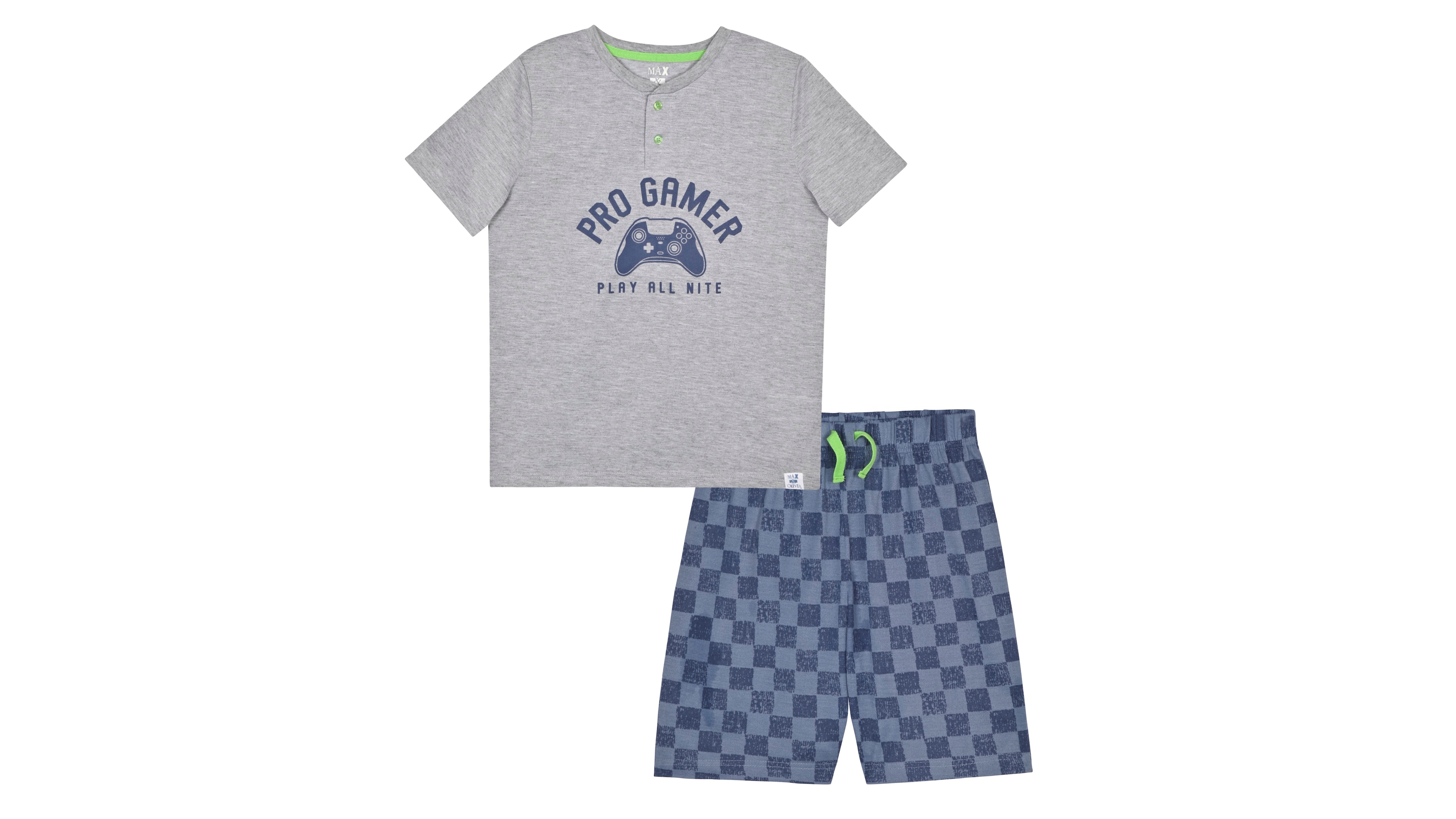 Max & Olivia Boys' 6-18 Pro Gamer Top Shorts, 2-Piece Pajama Set