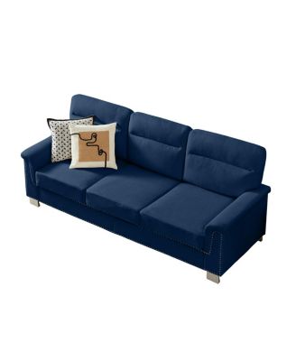 Streamdale  Furniture  82" Modern Snowfleece 3-Seater Sofa, Blue