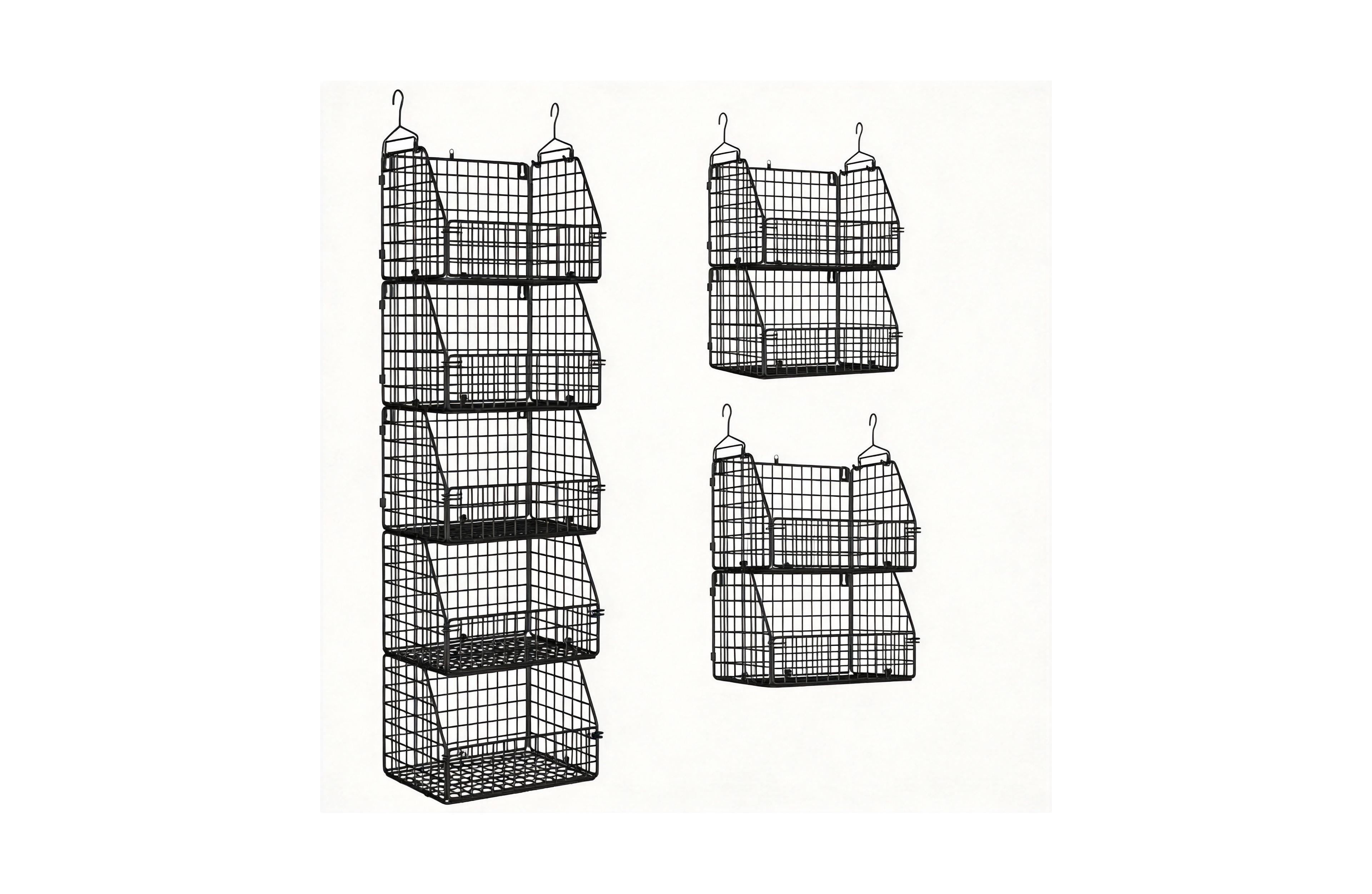 Yigii 5-Piece Stackable Wire Storage Baskets