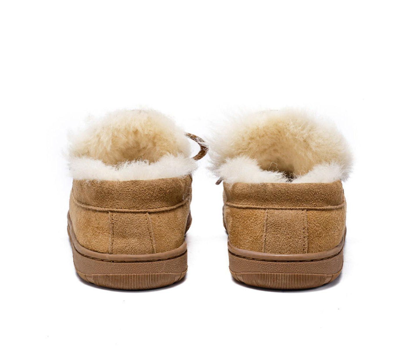 Мужские тапочки PAZSTOR Real Shearling Slippers Spring, цвет: Каштановый — фото 2