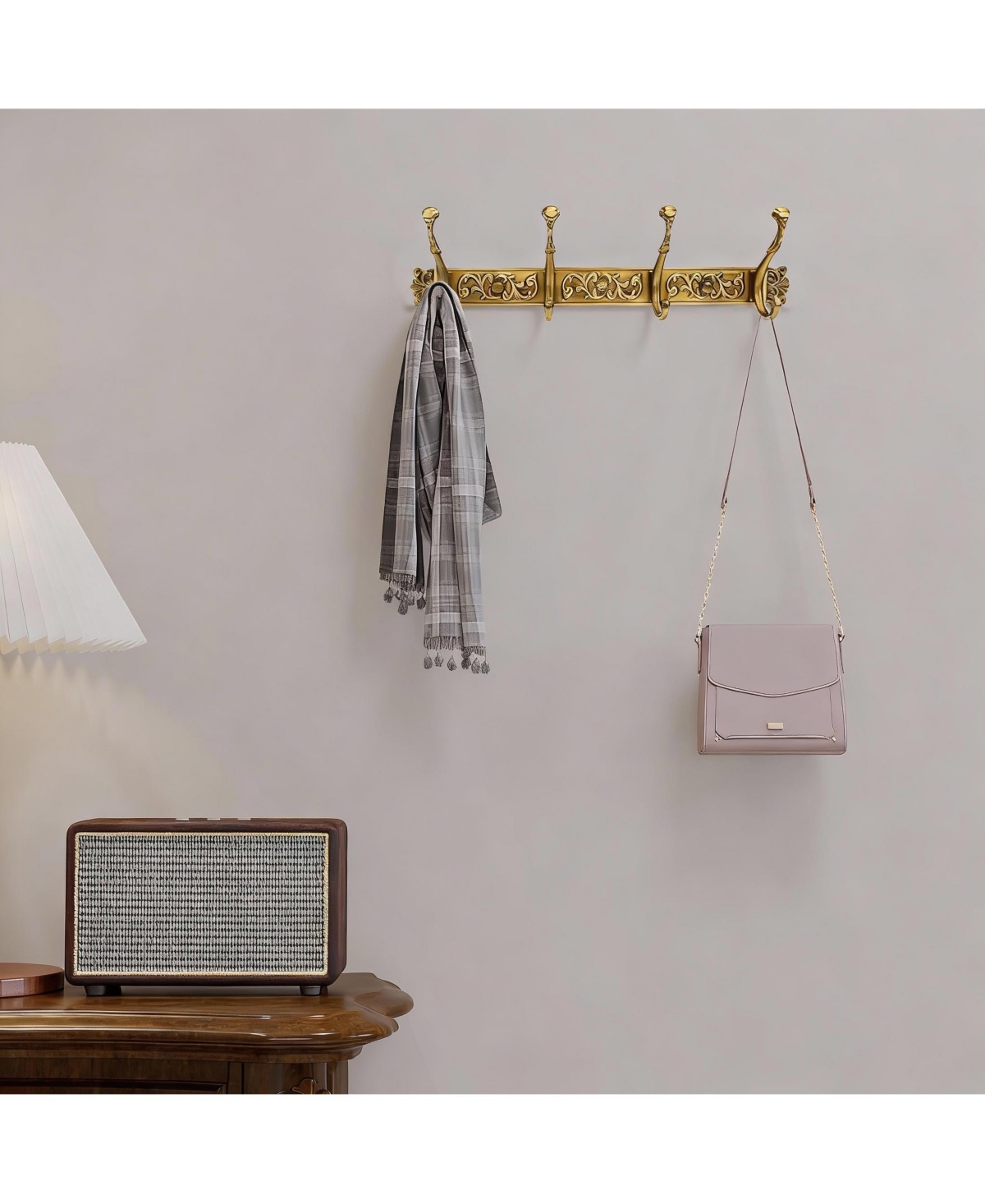 Yigii Vintage Aluminum Coat Rack with Rust-Resistant Hooks for Heavy Loads