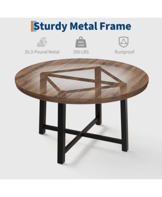 Kitchen Table Garvee 47 Inch Round Industrial Dining Table for 4