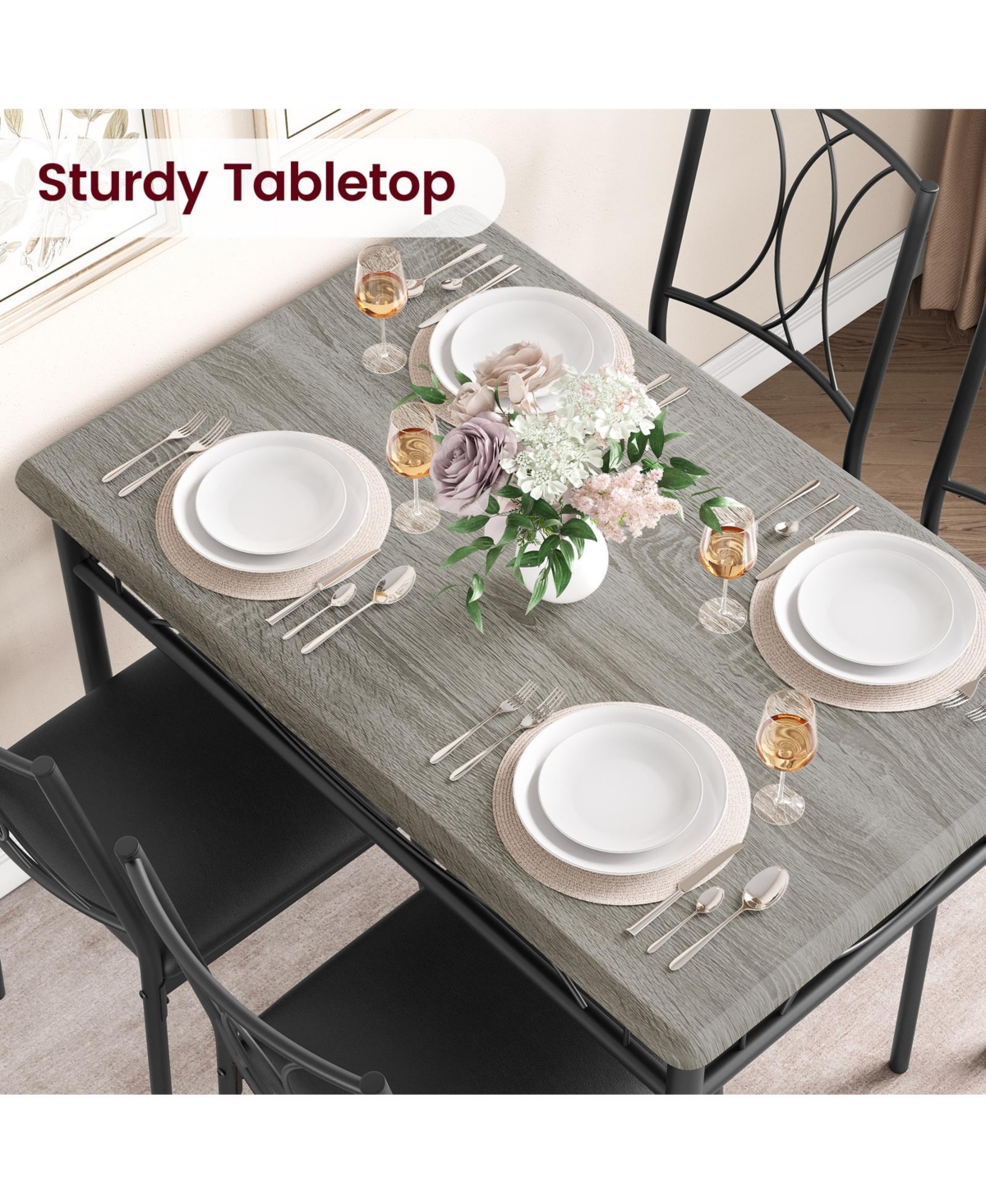 Gaomon Kitchen Table WhizMax 5 Pcs Dining Table Set for Dining Room, Home Office, Living Room