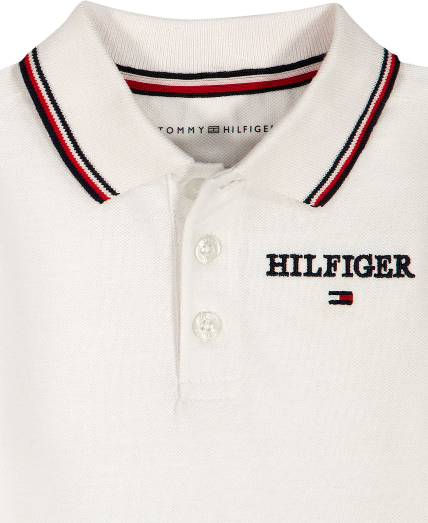 Комплект для мальчика Tommy Hilfiger: футболка-поло и шорты в рубчик, 2 предмета, цвет: Белый / Синий — фото 3