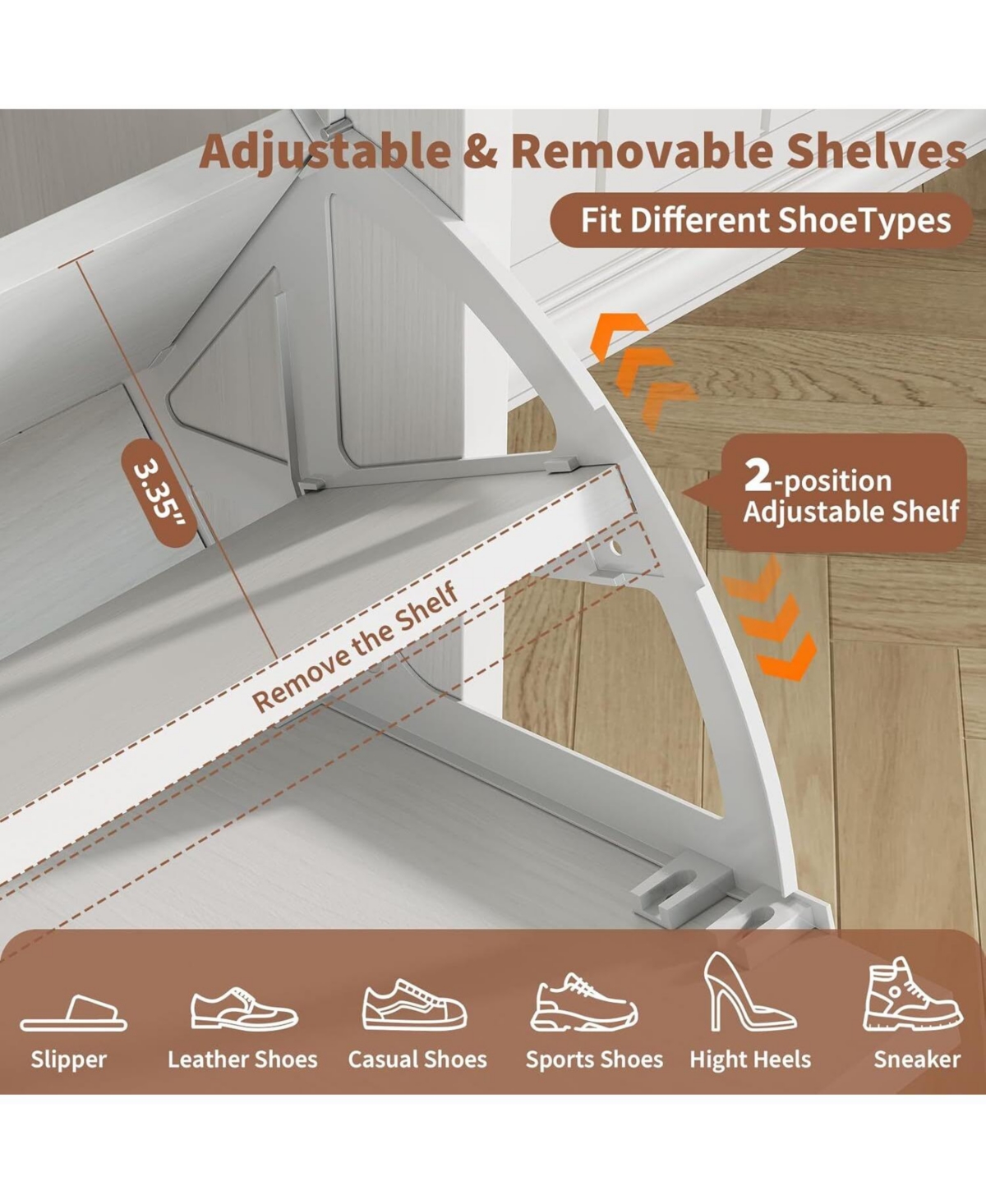 gaomon Entryway Shoe Cabinet with 4 Flip Drawers, Wide Shoe Storage Organizer Cabinet, Durable and Stylish, Hidden Freestanding Shoe Rack Cabinet